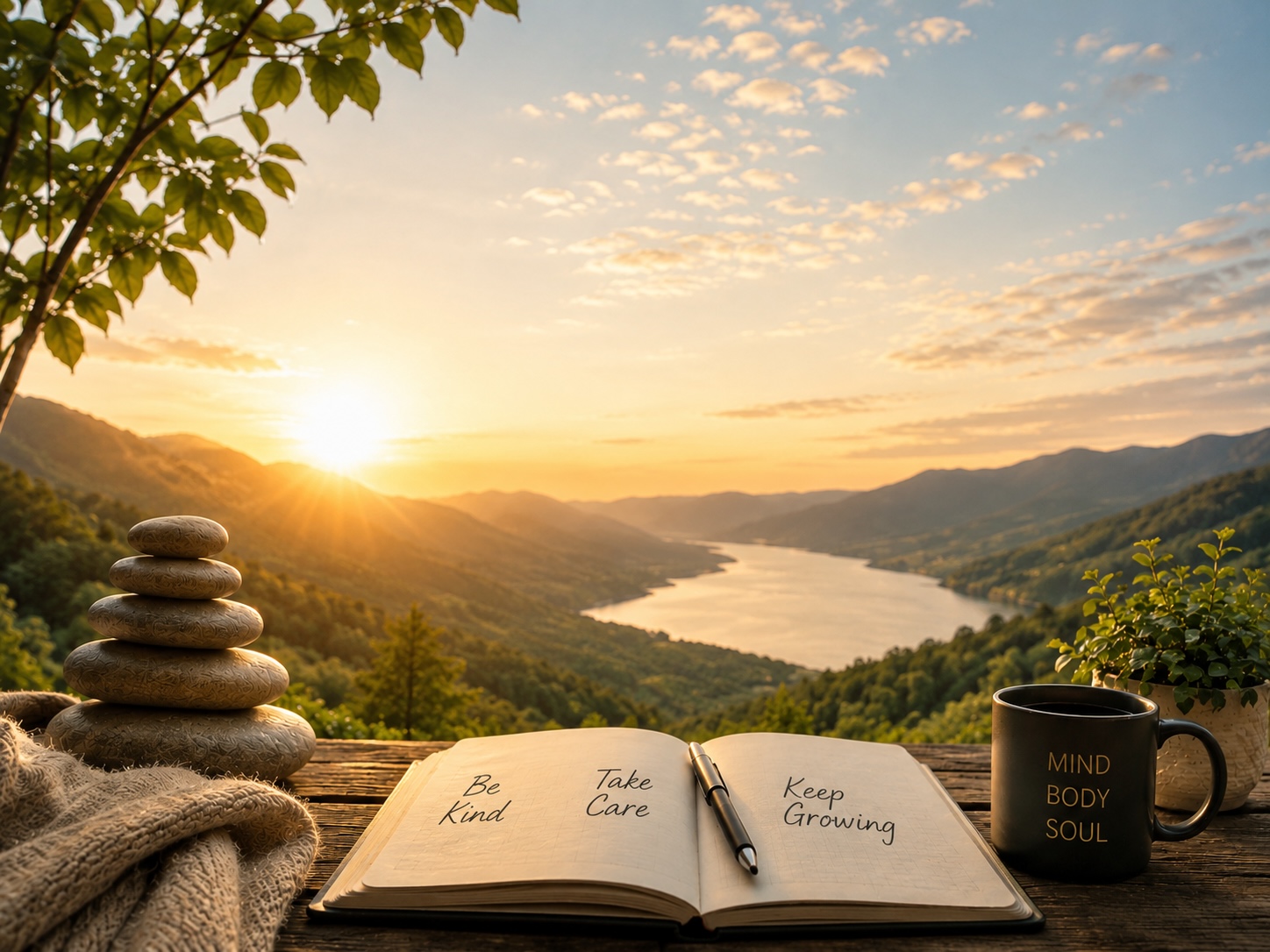 Morning calm — positivity, health, and wellness